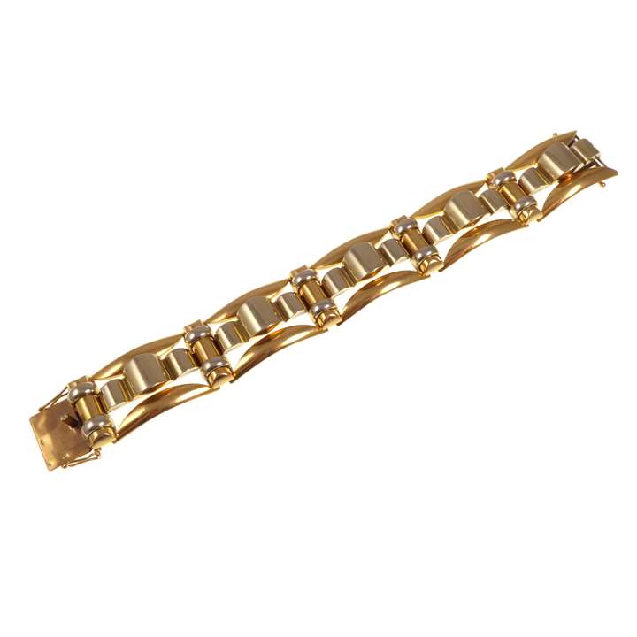 Two colour gold retro bracelet
